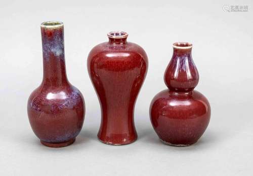 3 Vases Flambée, China, stonew