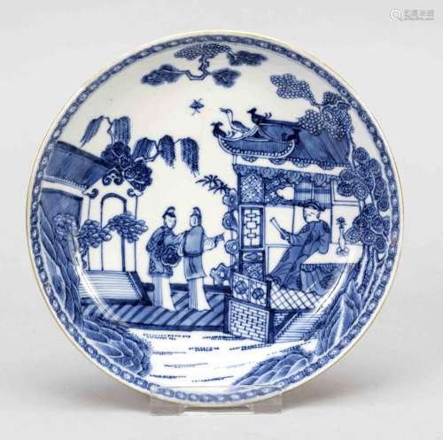Blue and white soft-paste plat