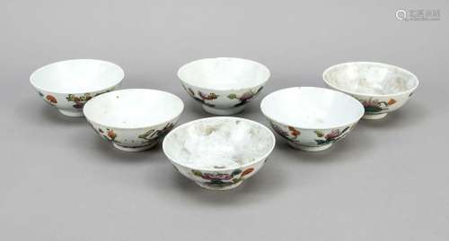 6 Tongzhi rice bowls, China, Q