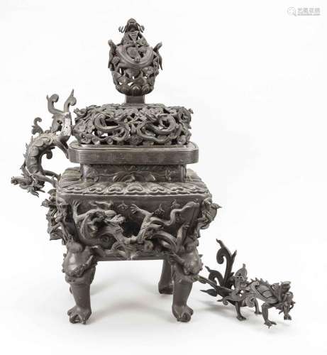 Large bronze incense burner in