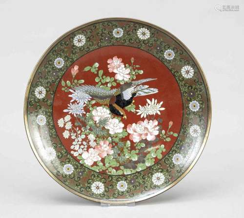 Cloisonné plate, Japan, 20th c