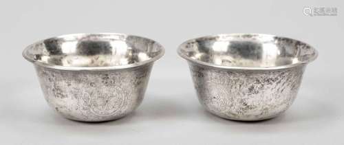 Pair of silver doilies, China,
