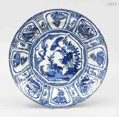 Large blue and white Wanli pla