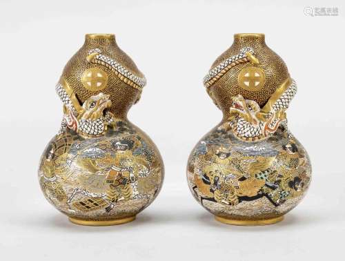Pair of Satsuma miniature vase
