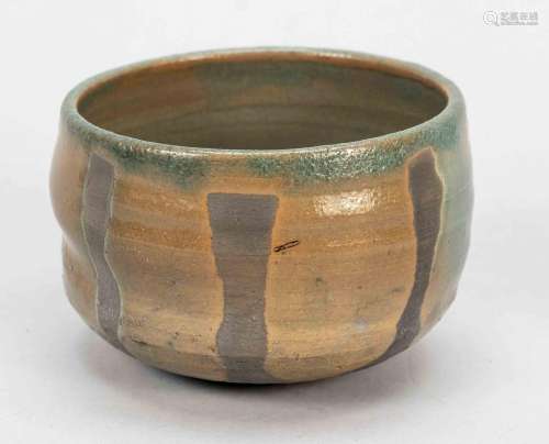 Glazed raku chawan, Japan, 20t