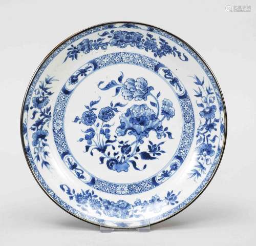 Blue and white plate, China, Q