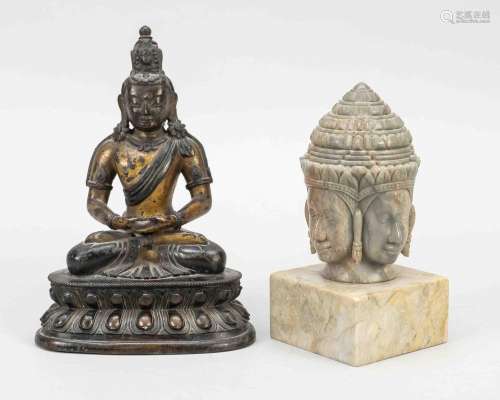 Buddha in meditation and head