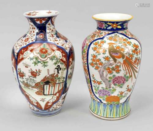 2 Imari vases, c. 1900 and pro