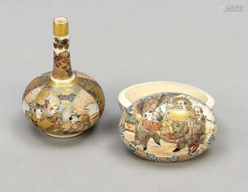 2 pieces Satsuma, Japan, c. 19