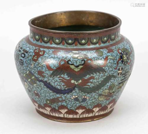 Shoulder pot, enamel cloisonné