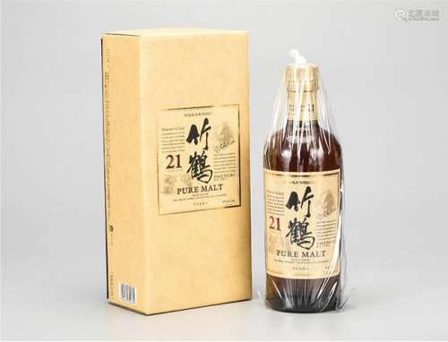 旧版日本竹鹤21年麦一麦芽特级威士忌43度