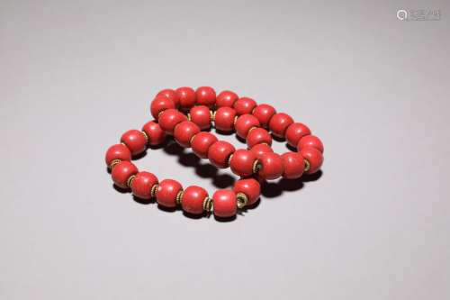 Two coral bracelets