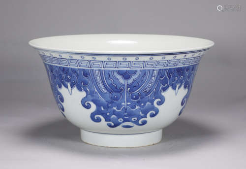 Qing Dynasty Kangxi blue and white gluttonous bowl