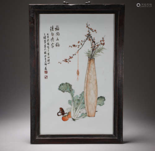 A Qianjiangcai Porcelain Plaque Guangxu Style