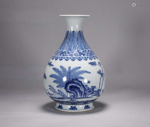 Qing Dynasty Qianlong blue and white pine bamboo plum patter...