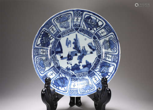Blue and White Plate Wanli Style
