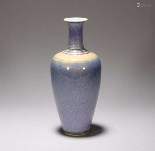 Qing Dynasty Yongzheng Lu Jun glazed ventral bottle
