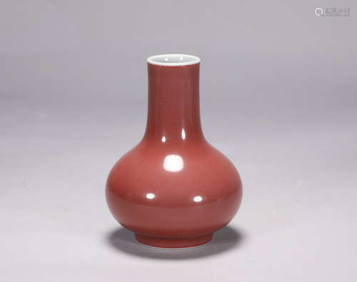 Qing Dynasty Qianlong red glazed celestial vase