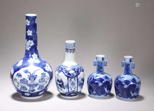 Four pieces of porcelain in the Qing Dynasty