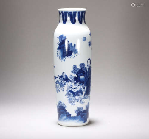 Ming Dynasty Chongzhen blue and white figure vase