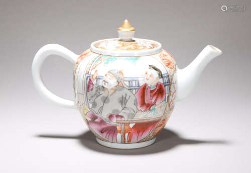 Famille Rose and Gilt Teapot Qianlong Style