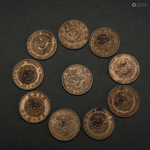 中國光緒元寶銀幣(10枚）