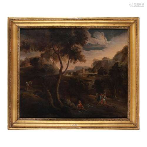 Pittore napoletano del XVII secolo, Paesaggio con viandanti