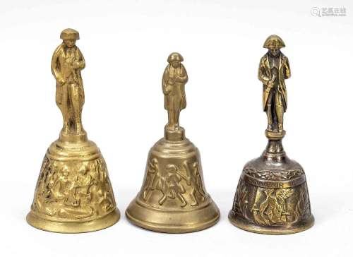 3 figural handbells Napoleon, 19th/