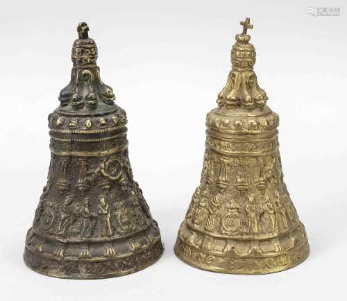 2 table bells, 19th century, bronze