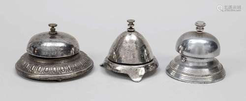 3 hotel or reception bells, 19th ce