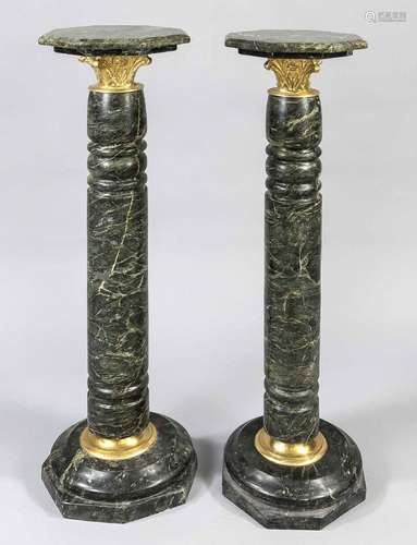 Pair of flower columns/palm postame