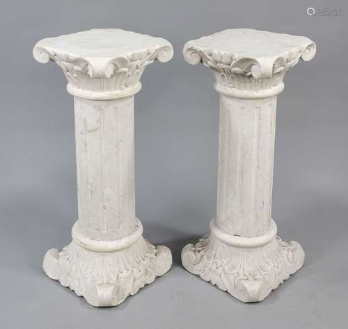 Pair of flower columns/palm postame