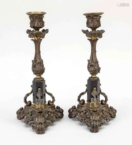 Pair of candlesticks, 19th century,