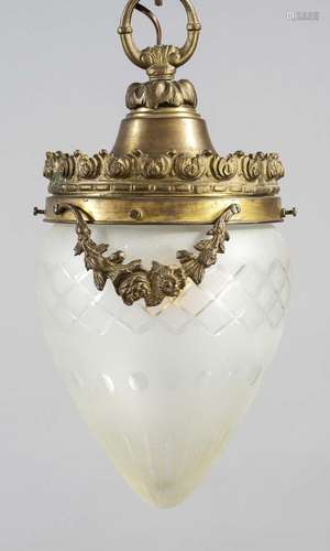 Hanging lamp, 20th c., ornamented b