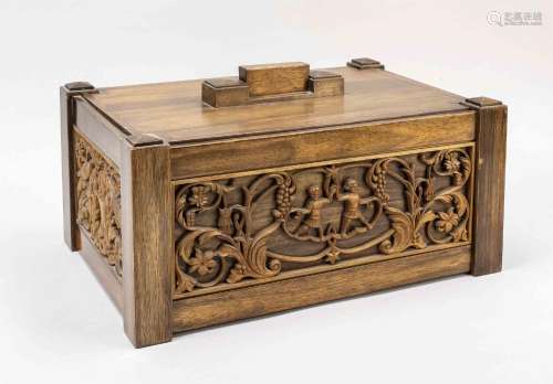 Wooden box,19th century, walnut, re