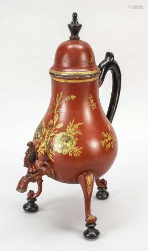 Painted pewter jug, Germany, 18th c
