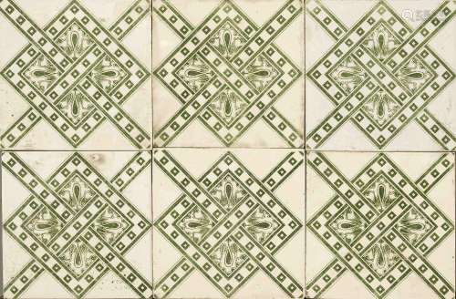90 Tiles, early 20th c., Holland, m