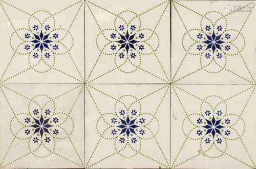 59 Tiles, early 20th century, two-c