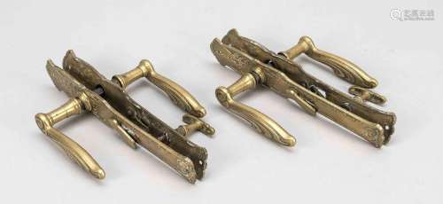 2 pairs of art nouveau lever handle