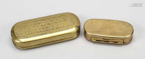 Two snuffboxes, probably Sweden 18t