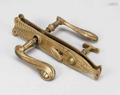 Art Nouveau lever handle set, aroun