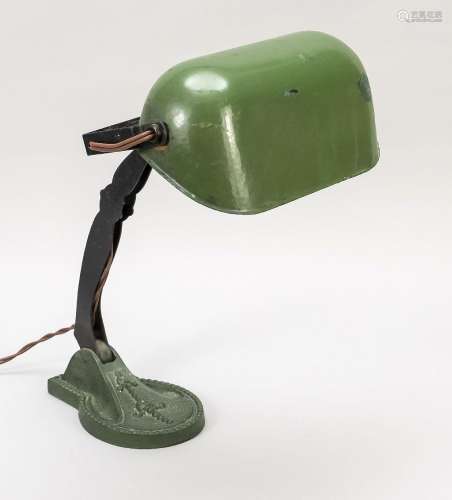 Green library lamp, probably German