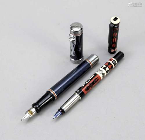 Two cartridge fountain pens, late 2