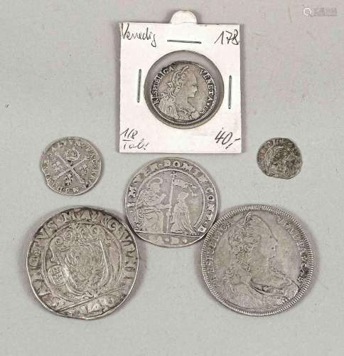 6 silver coins Venice, 2.H.2.Jtsd.,