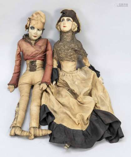 2 dolls, early 19th century, body o