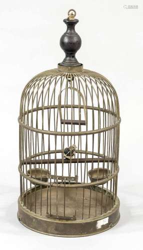 Birdcage, c. 1900, brass frame with