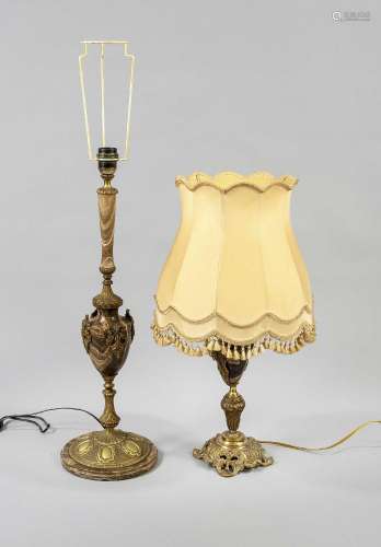 2 table lamps, mid-20th century, st