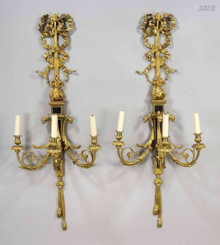 Pair of sconces, c. 1800, gilded br