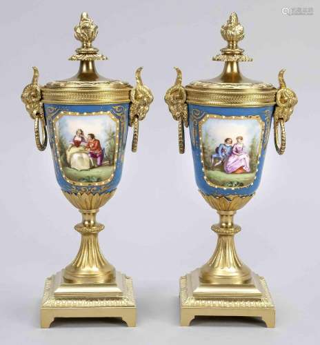 2 Sevres ornamental vases, end of t
