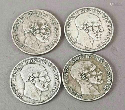 4 Silver Coins Kingdom of Hanover,
